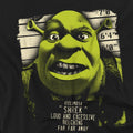 Black - Side - Shrek Mens Ogre Mugshot T-Shirt