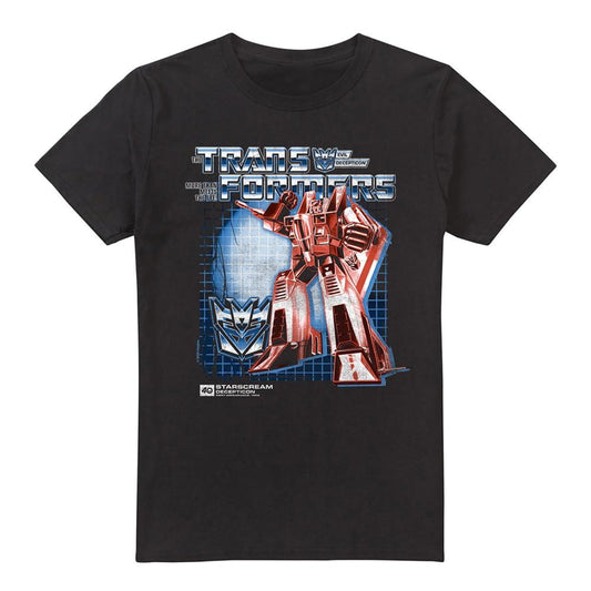 Black - Front - Transformers Mens Starscream Box 40th T-Shirt