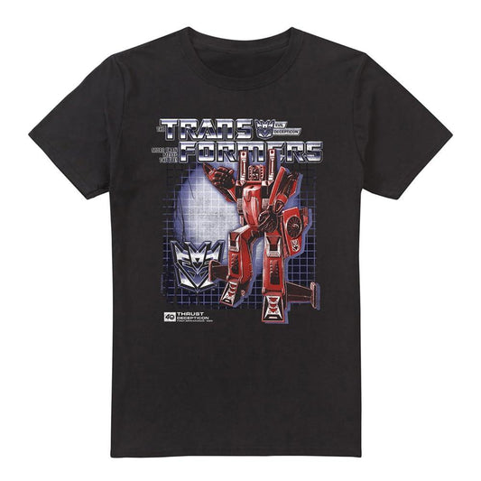 Black - Front - Transformers Mens Thrust Box 40th T-Shirt