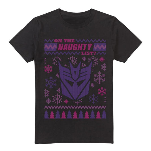 Black - Front - Transformers Mens Decepticons Naughty List Christmas Jumper T-Shirt