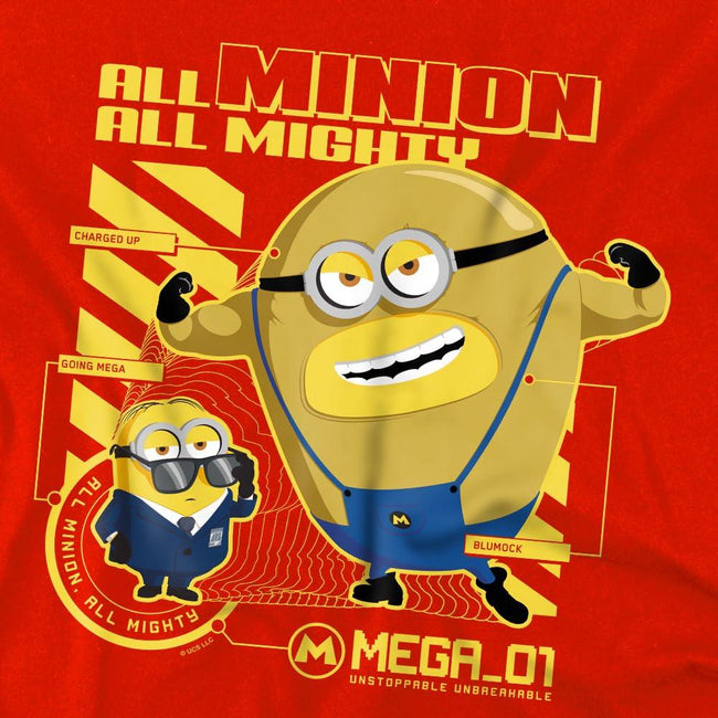 Red - Pack Shot - Despicable Me 4 Childrens-Kids Minion Blueprint T-Shirt