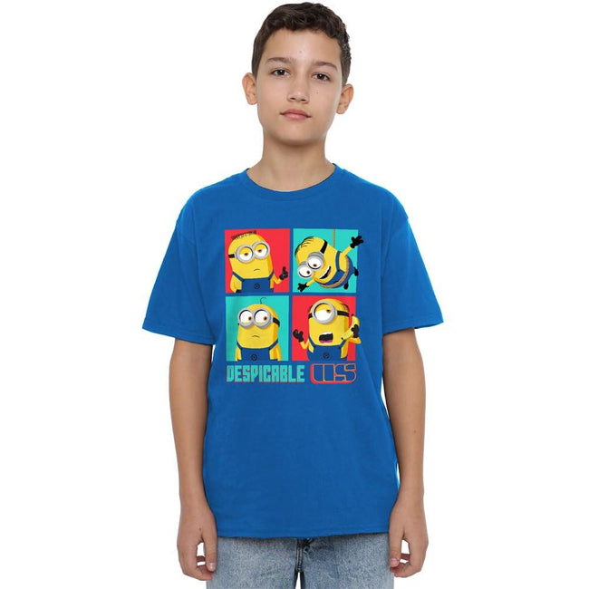Royal Blue - Side - Despicable Me 4 Childrens-Kids Minions Square T-Shirt