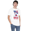 White - Side - Disney Mens USA Mickey Mouse T-Shirt