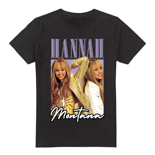 Black - Front - Hannah Montana Womens-Ladies Hannah Montana Montage T-Shirt