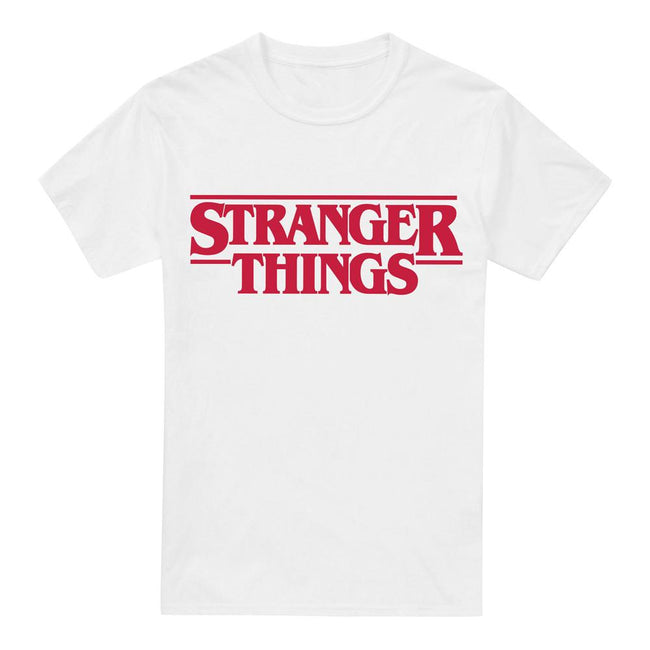 White - Front - Stranger Things Mens Logo T-Shirt