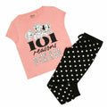 Pink-Black-White - Front - 101 Dalmatians Womens-Ladies 101 Reasons Long Pyjama Set