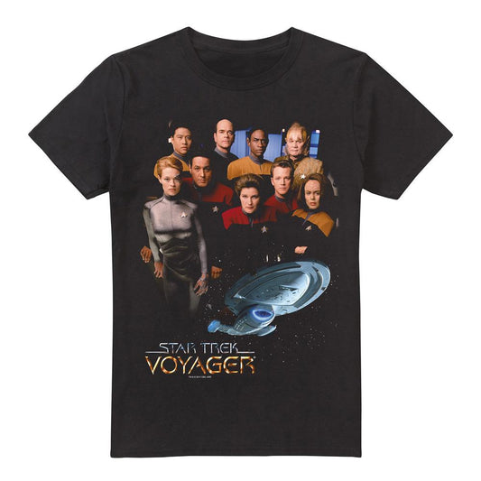 Black - Front - Star Trek Mens Voyager Crew T-Shirt