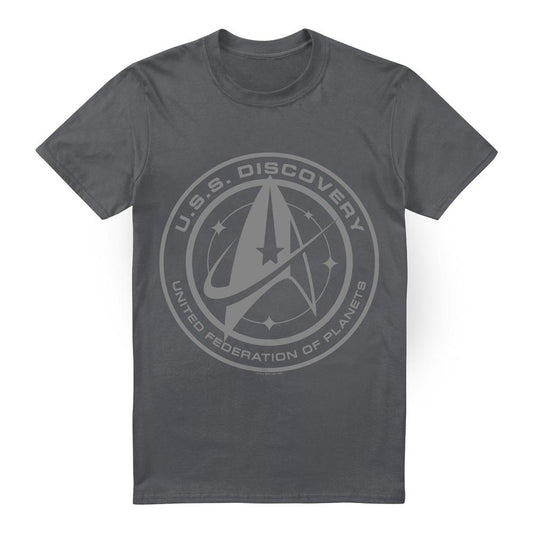 Charcoal - Front - Star Trek: Discovery Mens Discovery Crest T-Shirt