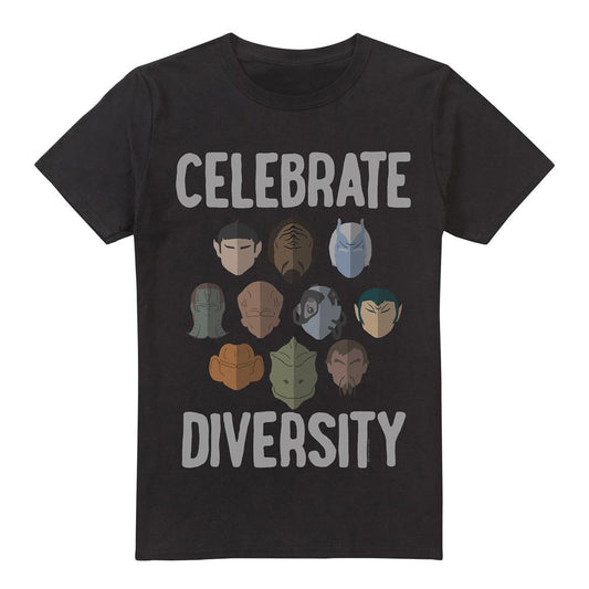 Black - Front - Star Trek Mens The Celebrate Diversity T-Shirt