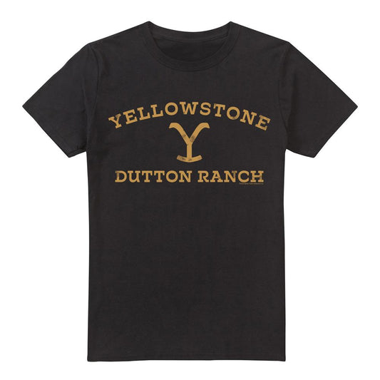 Black - Front - Yellowstone Mens Arched Logo T-Shirt
