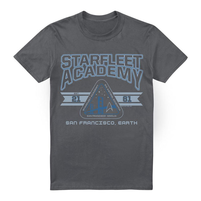 Charcoal - Front - Star Trek Mens Starfleet Academy Earth T-Shirt
