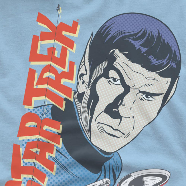 Light Blue - Side - Star Trek Mens Spock Vintage T-Shirt