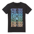 Black - Front - Star Trek Mens Enterprise Multi Logo T-Shirt