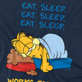 Navy - Side - Garfield Mens Works For Me T-Shirt