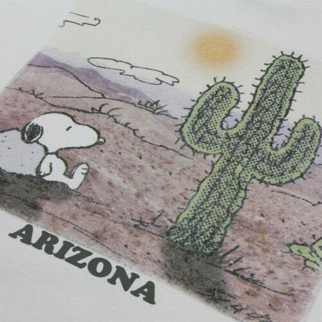Vintage White - Side - Peanuts Womens-Ladies Arizona Snoopy Oversized T-Shirt