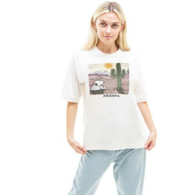 Vintage White - Lifestyle - Peanuts Womens-Ladies Arizona Snoopy Oversized T-Shirt