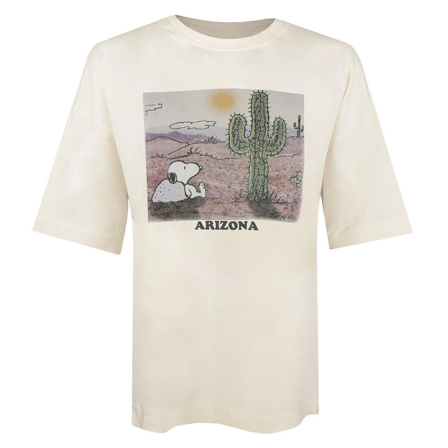 Vintage White - Front - Peanuts Womens-Ladies Arizona Snoopy Oversized T-Shirt