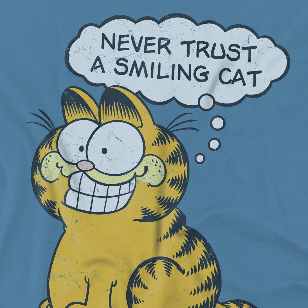 Carolina Blue - Pack Shot - Garfield Mens Smiling Cat T-Shirt