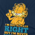 Navy - Side - Garfield Mens Never Wrong T-Shirt