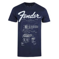 Navy - Front - Fender Mens Patent Print T-Shirt