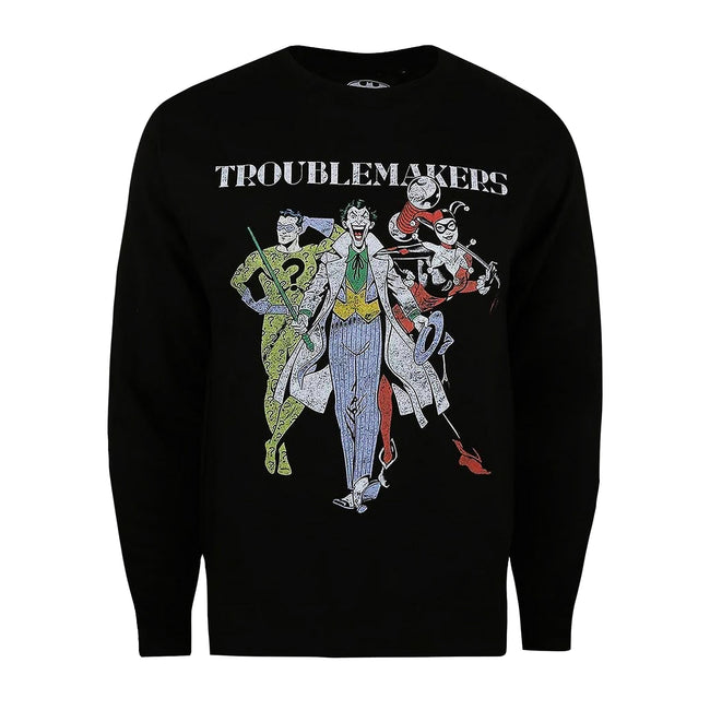 Black - Front - DC Comics Mens Original Gangsters Sweatshirt