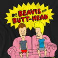 Black - Side - Beavis & Butthead Mens Couch OG Logo T-Shirt