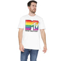 White - Lifestyle - MTV Mens Pride Rainbow Logo T-Shirt