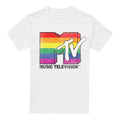 White - Front - MTV Mens Pride Rainbow Logo T-Shirt