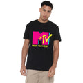 Black - Lifestyle - MTV Mens Hot Pink Logo T-Shirt