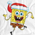 White - Side - SpongeBob SquarePants Mens Santa Hat Christmas T-Shirt