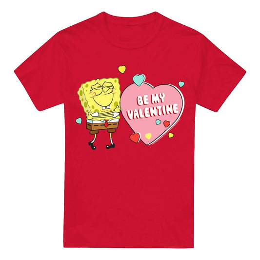 Red - Front - SpongeBob SquarePants Mens Be My Valentine T-Shirt