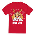 Red - Front - Paw Patrol Mens Nice Christmas Skye T-Shirt