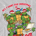 Sport Heather - Side - Teenage Mutant Ninja Turtles Mens Pizza Christmas T-Shirt