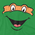 Kelly Green - Side - Teenage Mutant Ninja Turtles Mens Michelangelo Smile T-Shirt