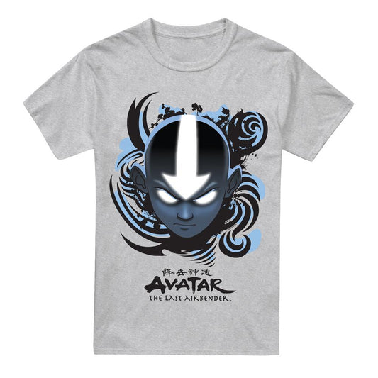 Sport Heather - Front - Avatar: The Last Airbender Mens Blue and Black Kanji T-Shirt