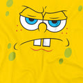 Yellow - Side - SpongeBob SquarePants Mens Angry Face T-Shirt
