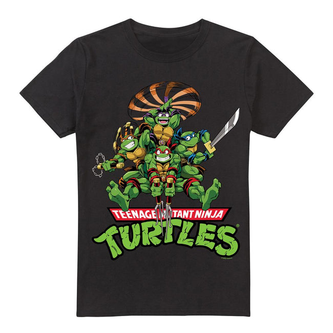 Black - Front - Teenage Mutant Ninja Turtles Mens Manga Turtles T-Shirt