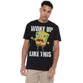 Black - Lifestyle - SpongeBob SquarePants Mens Woke Up Like This Meme T-Shirt