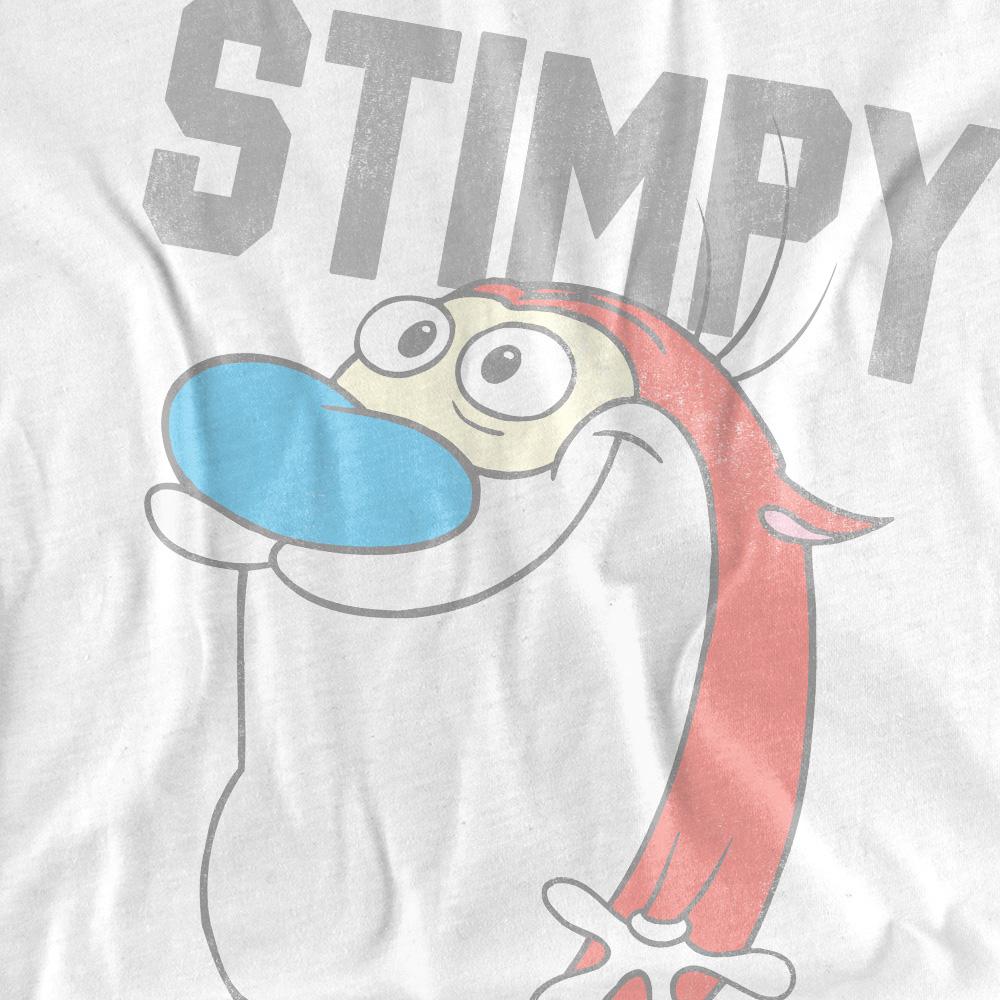 White - Pack Shot - Ren & Stimpy Mens Collegiate T-Shirt