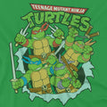 Kelly Green - Pack Shot - Teenage Mutant Ninja Turtles Mens Retro Group T-Shirt