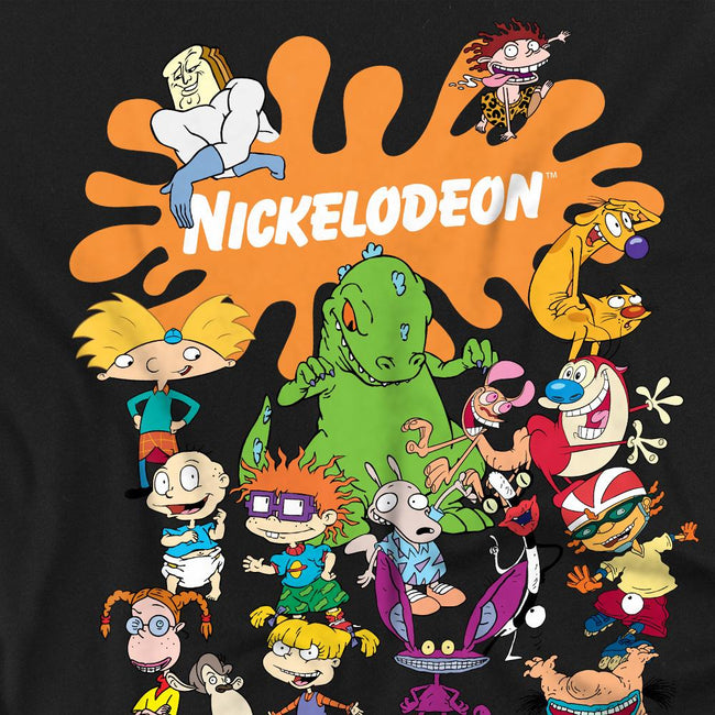 Black - Side - Nickelodeon Mens Splat Group T-Shirt