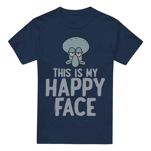 Navy - Front - SpongeBob SquarePants Mens Happy Face T-Shirt