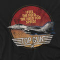Black - Side - Top Gun Mens Fighter T-Shirt