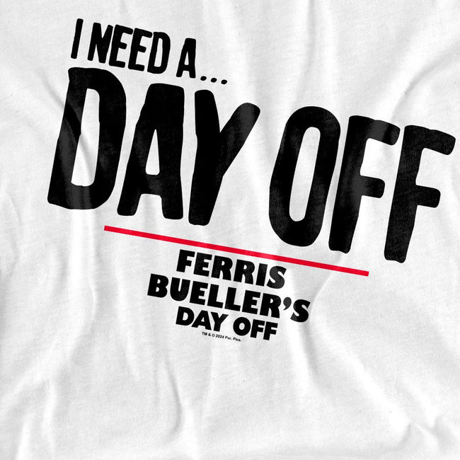 White - Pack Shot - Ferris Bueller´s Day Off Mens Ferris Bueller Needs A Day Off T-Shirt