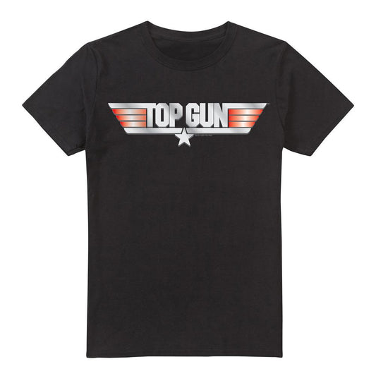 Black - Front - Top Gun Mens Logo T-Shirt