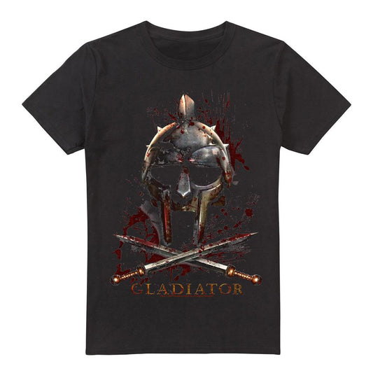 Black - Front - Gladiator Mens Helmet T-Shirt