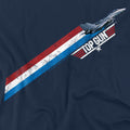 Navy - Side - Top Gun Mens Stripes T-Shirt