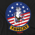 Black - Side - Top Gun Mens Tomcat Sigil T-Shirt