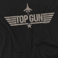 Black - Side - Top Gun Mens Monotone Logo T-Shirt