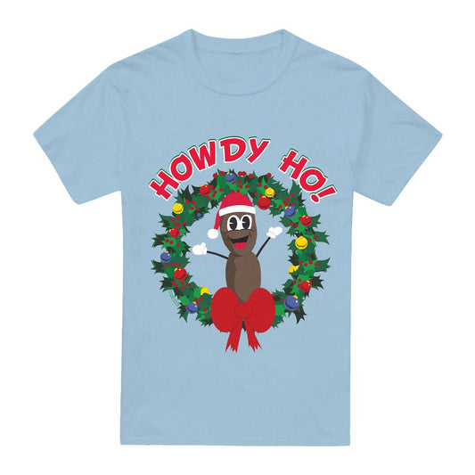 Light Blue - Front - South Park Mens Mr Hankey Howdy Ho Wreath Christmas T-Shirt